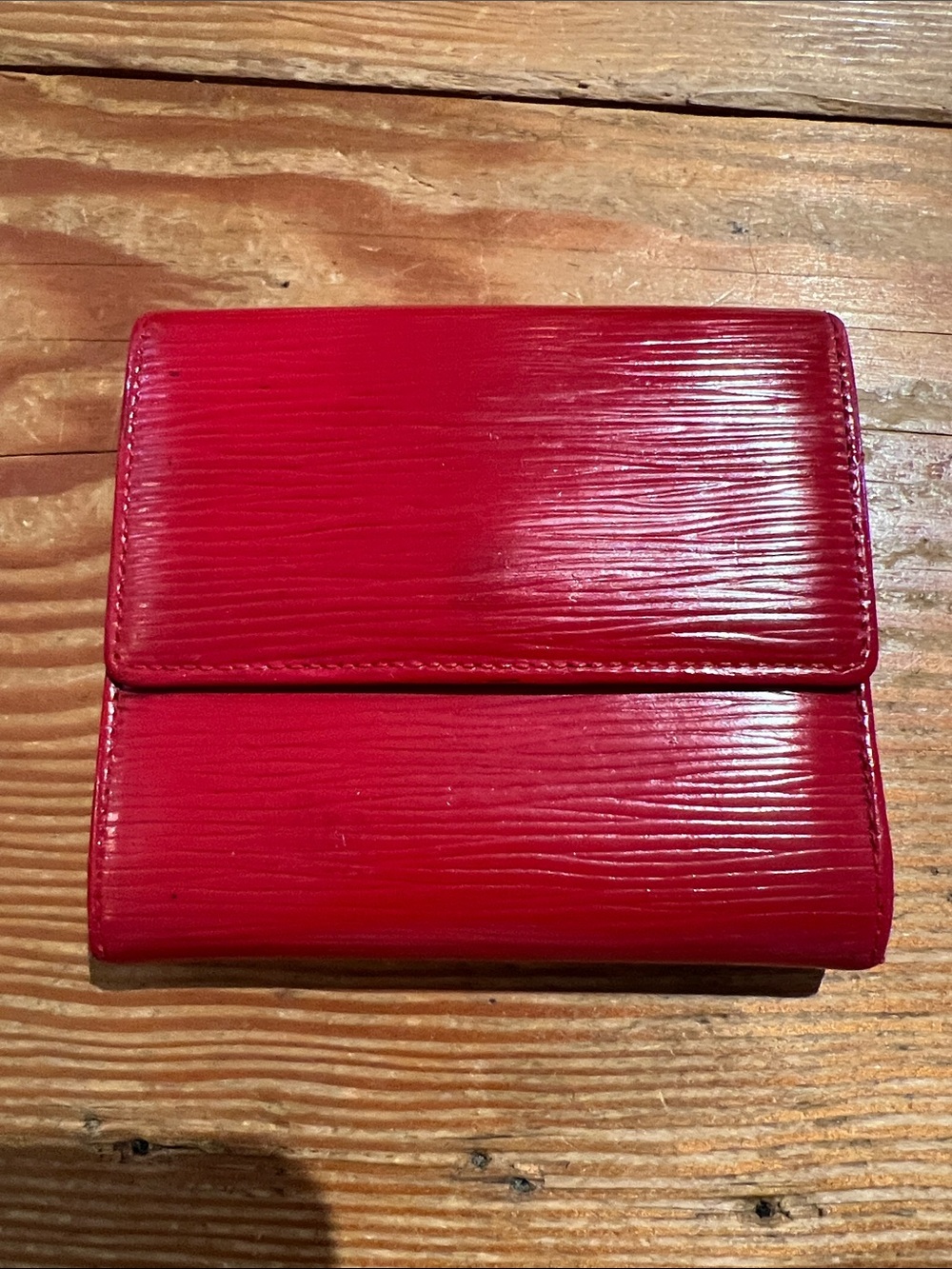Authentic Louis Vuitton Red Epi Wallet